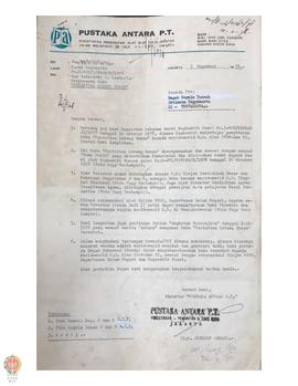 Surat Sekwilda Provinsi DIY kepada Kepala Dinas P dan K DIY tentang penyebaran buku peristiwa lub...