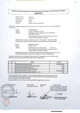 Berita Acara Penarikan/Penggunaan Dana Rehabilitasi/Rekonstruksi Rumah (BAPPD) Rusak Sedang, Nama...