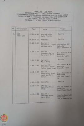 Jadwal Acara Short Course Tata Kearsipan Dinamis Kerjasama Lembaga Pengembangan Profesi Duta Muli...