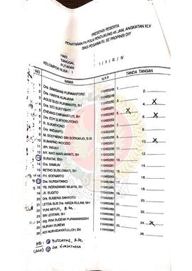 Data Peserta Penataran P-4 Pola Pendukung 45 jam bagi Pegawai Negeri Sipil Angkatan 45 tahun 1996...