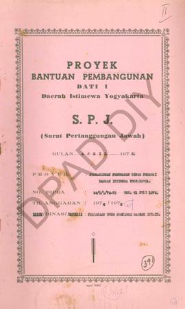 Rincian biaya proyek pembangunan perumahan Dinas Pengawas DIY dari Dinas PU Propinsi DIY.