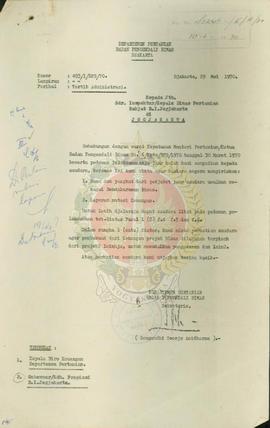 Tata tertip administrasi dari Badan Pengendali Bimas Jakarta.