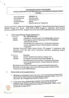 Surat Perjanjian Penyaluran Bantuan Rehabilitasi dan Rekonstruksi Rumah (SPPB),  Nama Kelompok Ma...