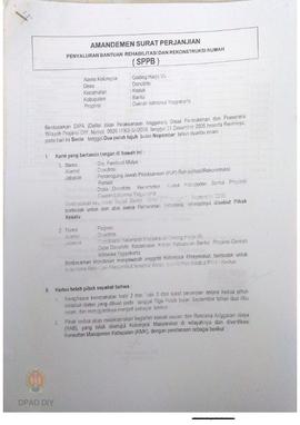 Amandemen Surat Perjanjian Penyaluran Bantuan Rehabilitasi dan Rekonstruksi Rumah (SPPB),  Nama K...
