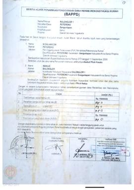 Berita Acara Penarikan/Penggunaan Dana Rehabilitasi/Rekonstruksi Rumah (BAPPD) Rusak Sedang, Nama...