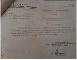 Surat dari Persatuan Pedalangan Indonesia (PEPADI) kepada Gubernur DIY tentang Musyawarah Nasiona...