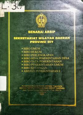 SENARAI ARSIP SEKRETARIAT WILAYAH DAERAH PROVINSI DIY BIRO UMUM