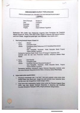 Amandemen Surat Perjanjian Penyaluran Bantuan Rehabilitasi dan Rekonstruksi Rumah (SPPB),  Nama K...