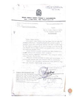 Surat Bupati Gunung Kidul kepada Wakil Kepala Daerah Provinsi DIY tentang laporan Bencana Alam.
