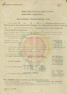 Laporan pemeriksaan kas pada Dinas Kehutanan DIY.
