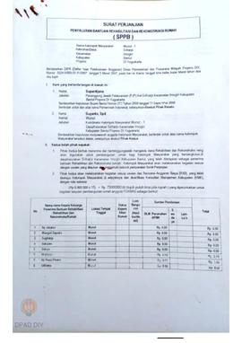 Surat Perjanjian Penyaluran Bantuan Rehabilitasi dan Rekonstruksi Rumah (SPPB), Nama Kelompok Wun...