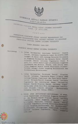 Surat Keputusan Gubernur Kepala Daerah Istimewa Yogyakarta Nomor: 71/KPTS/1994 tentang Penunjukan...