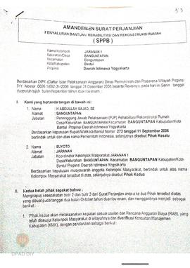 Surat Perjanjian Penyaluran Bantuan Rehabilitasi dan Rekonstruksi Rumah (SPPB),  Nama Kelompok Ma...