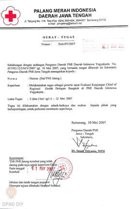 Kumpulan surat tugas pasca gempa penugasan relawan untuk membantu tim operasi bantuan pasca gempa...