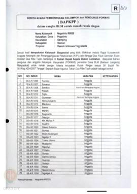 Checklist Kelengkapan Dokumen untuk Pencairan Dana Rehabilitasi dan Rekonstruksi Rumah Rusak Ring...