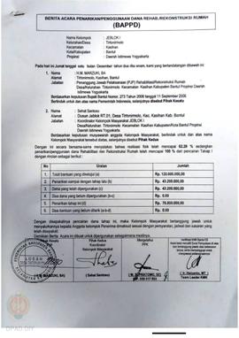 Berita Acara Penarikan/Penggunaan Dana Rehabilitasi/Rekonstruksi Rumah (BAPPD) Rusak Berat, Nama ...