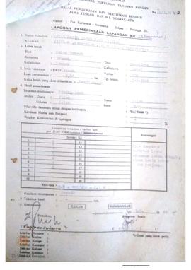 Laporan dari Balai Pengawasan dan Sertifikasi Benih II Jawa Tengah dan DIY tentang laporan pemeri...
