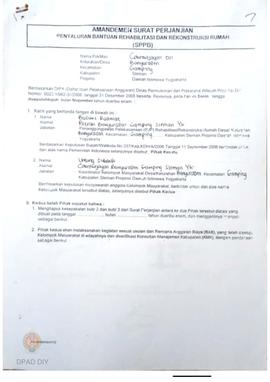 Amandemen Surat Perjanjian Penyaluran Bantuan Rehabilitasi dan Rekonstruksi Rumah (SPPB),  Nama K...