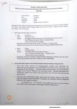 Surat Perjanjian Penyaluran Bantuan Rehabilitasi dan Rekonstruksi Rumah (SPPB),  Nama Kelompok Ka...