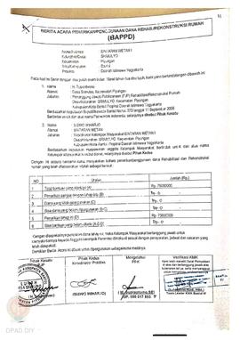 Berita Acara Penarikan/Penggunaan Dana Rehabilitasi/Rekonstruksi Rumah (BAPPD) Rusak Sedang, Nama...