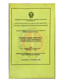 Bandel makalah-makalah yang disampaikan dalam Pemikiran dan Pembudayaan Pancasila dalam Lingkunga...