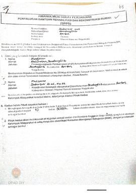 Amandemen Surat Perjanjian Penyaluran Bantuan Rehabilitasi dan Rekonstruksi Rumah (SPPB),  Nama K...