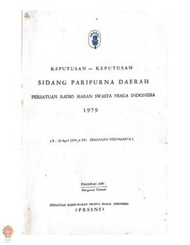Keputusan Sidang Paripurna Daerah Persatuan Radio Siaran  Swasta Niaga Indonesia