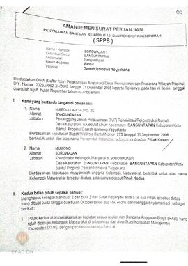 Surat Perjanjian Penyaluran Bantuan Rehabilitasi dan Rekonstruksi Rumah (SPPB),  Nama Kelompok Ma...