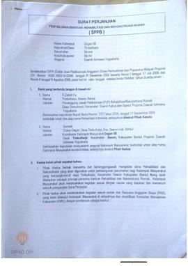 Amandemen dan Surat Perjanjian Penyaluran Bantuan Rehabilitasi dan Rekonstruksi Rumah (SPPB),  Na...