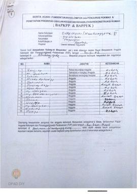 Berita Acara Pembentukan Kelompok dan Pengurus POKMAS & Penetapan prioritas usulan kegiatan R...
