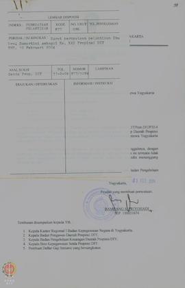 Dokumen Surat Pernyataan Pelantikan dan Pernyataan melakukan tugas sebagai Kepala KAD DIY, Ibu Dr...