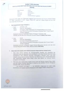 Surat Perjanjian Penyaluran Bantuan Rehabilitasi dan Rekonstruksi Rumah (SPPB), Nama Kelompok Sir...
