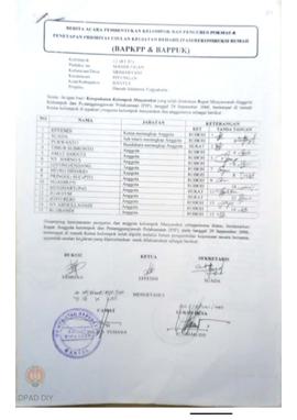 Berita Acara Pembentukan Kelompok dan Pengurus POKMAS & Penetapan prioritas usulan kegiatan R...