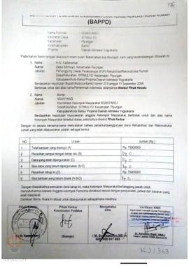 Berita Acara Penarikan/Penggunaan Dana Rehabilitasi/Rekonstruksi Rumah (BAPPD) Rusak Berat, Nama ...