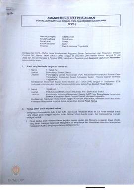 Amandemen Surat Perjanjian Penyaluran Bantuan Rehabilitasi dan Rekonstruksi Rumah (SPPB),  Nama K...