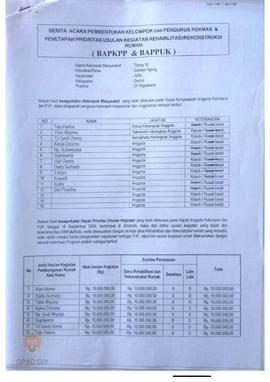 Berita Acara Pembentukan Kelompok dan Pengurus POKMAS & Penetapan prioritas usulan kegiatan R...