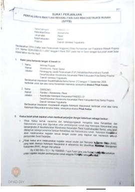 Surat Perjanjian Penyaluran Bantuan Rehabilitasi dan Rekonstruksi Rumah (SPPB),  Nama Kelompok Ma...
