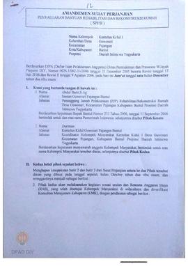 Amandemen Surat Perjanjian Penyaluran Bantuan Rehabilitasi dan Rekonstruksi Rumah (SPPB), Nama Ke...