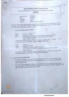 Amandemen Surat Perjanjian Penyaluran Bantuan Rehabilitasi dan Rekonstruksi Rumah (SPPB),  Nama K...
