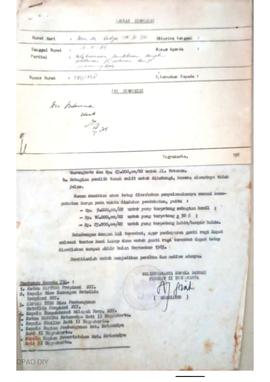 Surat N. Dirdjodiprodjo kepada inspektor wilayah Prop. DIY tentang laporan sementara hasil pengec...