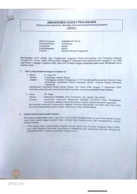Amandemen Surat Perjanjian Penyaluran Bantuan Rehabilitasi dan Rekonstruksi Rumah (SPPB),  Nama K...