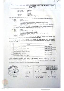 Berita Acara Penarikan/Penggunaan Dana Rehabilitasi/Rekonstruksi Rumah (BAPPD) Rusak Berat, Nama ...