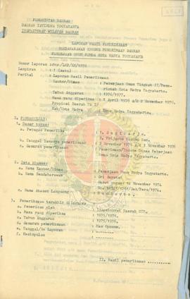 Laporan hasil pemeriksaan pada Kotamadya Yogyakarta.