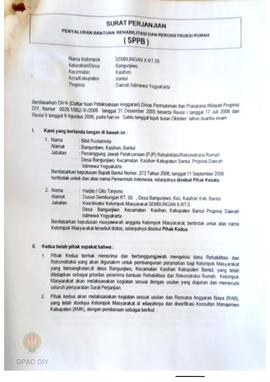 Surat Perjanjian Penyaluran Bantuan Rehabilitasi dan Rekonstruksi Rumah (SPPB), Nama Kelompok Sem...