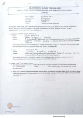 Amandemen Surat Perjanjian Penyaluran Bantuan Rehabilitasi dan Rekonstruksi Rumah (SPPB),  Nama K...