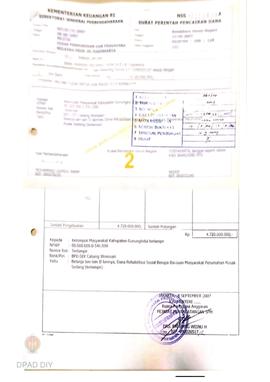 Surat Perintah Pencairan Dana kepada Kelompok Masyarakat Kabupaten Gunungkidul untuk Belanja Lain...