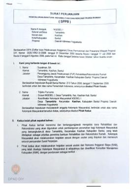 Surat Perjanjian Penyaluran Bantuan Rehabilitasi dan Rekonstruksi Rumah (SPPB), Nama Kelompok Nge...