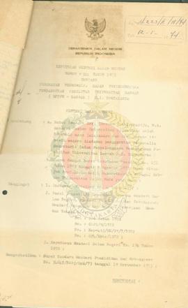 Kep. Mendagri No 226/1973 tentang perubahan personalia Badan Penyelenggara Pembangunan Fasilitas ...