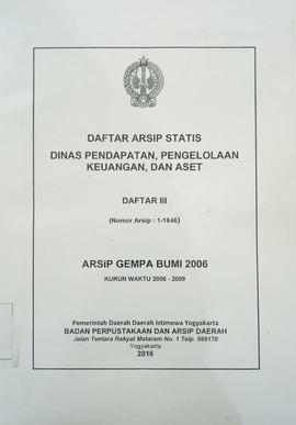 DAFTAR ARSIP STATIS DINAS PENDAPATAN, PENGELOLAAN KEUANGAN, DAN ASET DAFTAR III (NOMOR ARSIP : 1-...