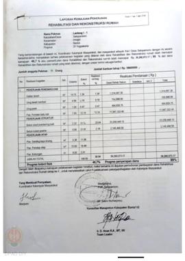 Laporan Kemajuan Pekerjaan Rehabilitasi dan Rekonstruksi rumah,  Nama Kelompok Masyarakat Lateng ...